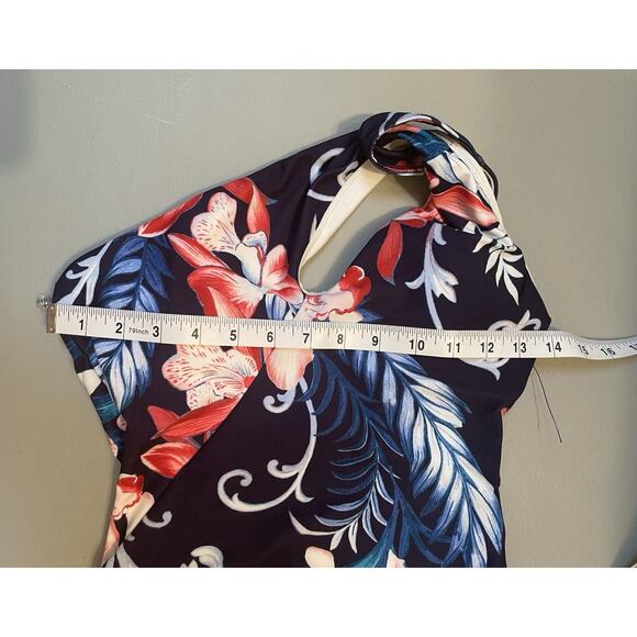 Carmen‎ Marc Valvo Womens 1 Piece One Shoulder Swimsuit Size 6 Multicolor Floral - Picture 5 of 8